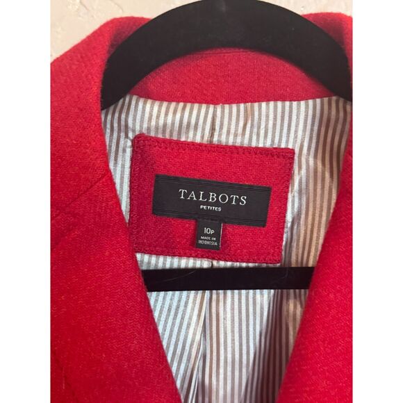 Talbots Red Wool Two Button Blazer Coat 10P Petite - Picture 4 of 8